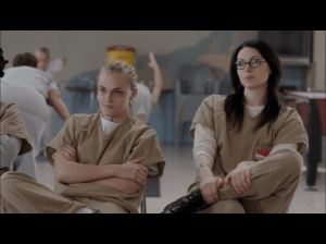 Madeline Brewer as Tricia Miller and Laura Prepon as  Alex Vause