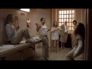 Taylor Schilling, Selenis Levya, Natasha Lyonne, and Laura Gómez